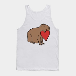 Capybara with Love Heart for Valentines Day Tank Top